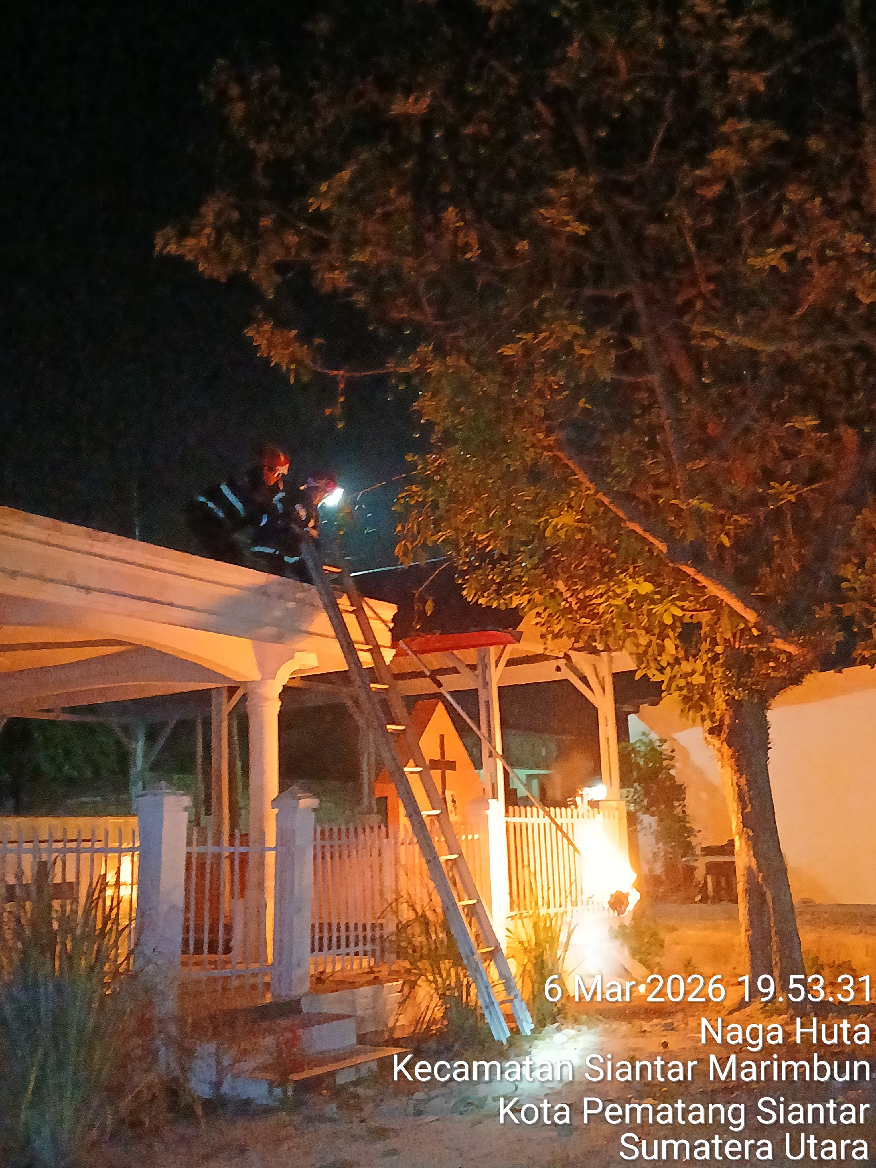 evakuasi sarang tawon di  Jl. Negeri Bosar